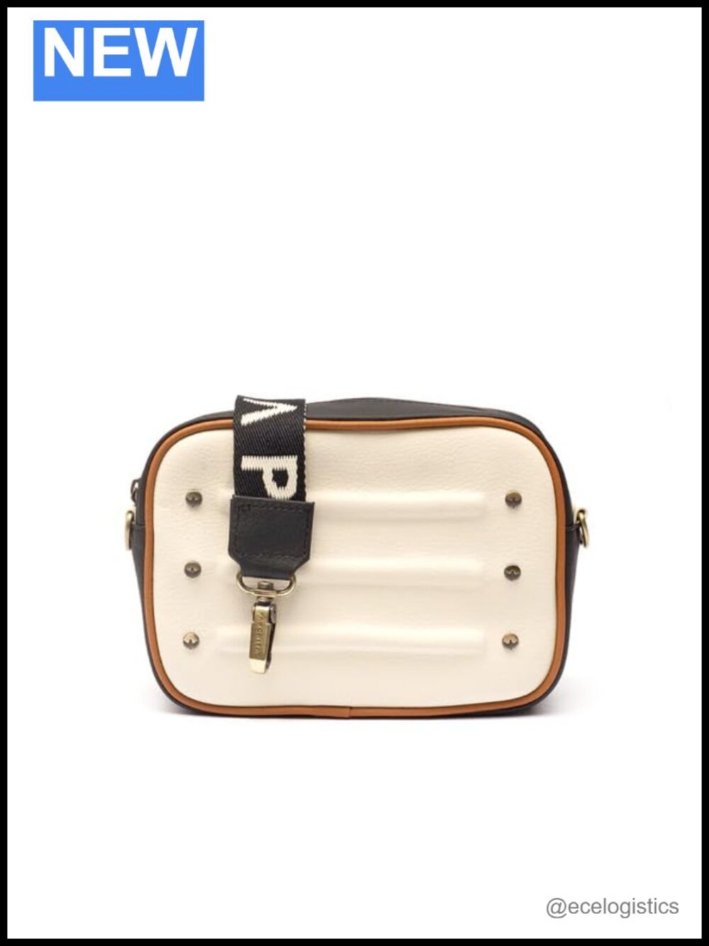 Water-Resistant Matte Faux Leather Crossbody Bag with Adjustable Woven Strap